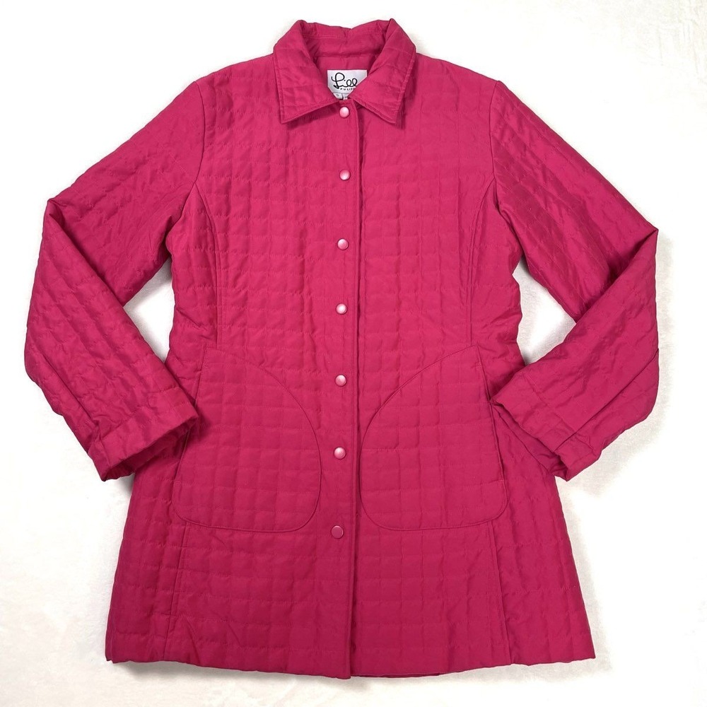 Lilly Pulitzer Women's Pink Quilted Snap Front Barn Jacket Sz S